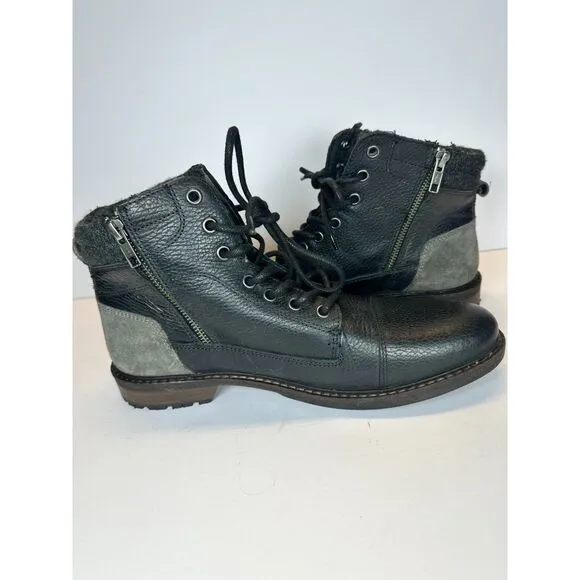 Crevo Men's Canton CV1825-001 Size 9.5 Black Leather Ankle Boots NEW