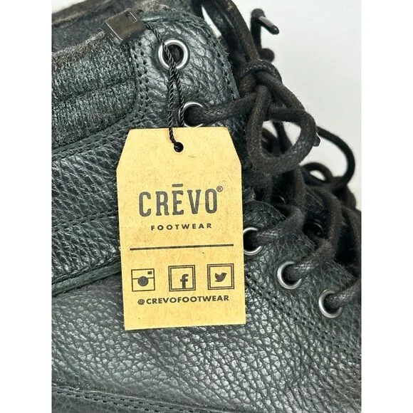 Crevo Men's Canton CV1825-001 Size 9.5 Black Leather Ankle Boots NEW