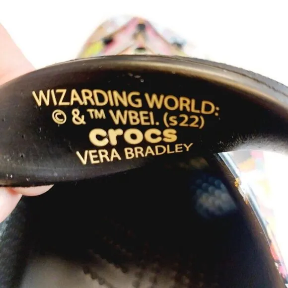 CROCS Classic Harry Potter Vera Bradley Clog Sandals Mens Size 13 Black Multi