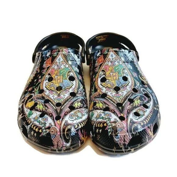 CROCS Classic Harry Potter Vera Bradley Clog Sandals Mens Size 13 Black Multi
