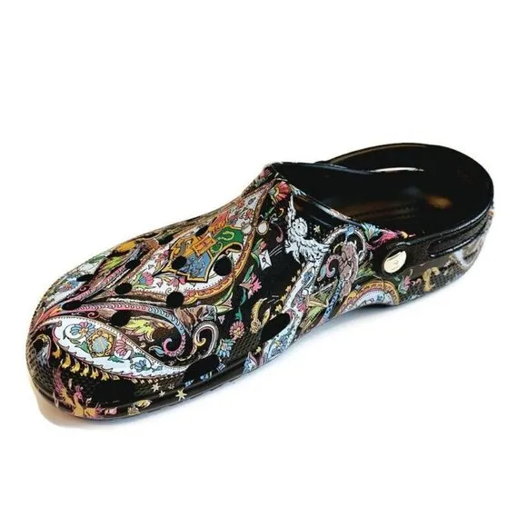 CROCS Classic Harry Potter Vera Bradley Clog Sandals Mens Size 13 Black Multi