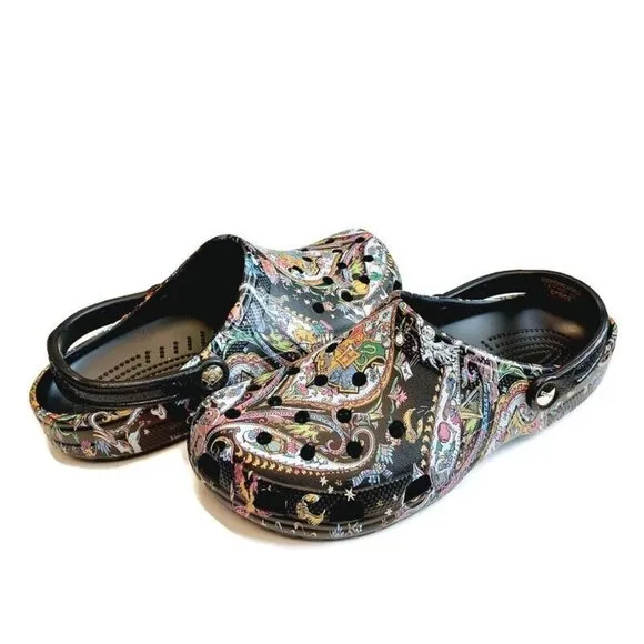 CROCS Classic Harry Potter Vera Bradley Clog Sandals Mens Size 13 Black Multi