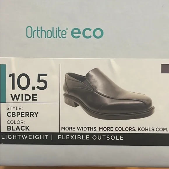 Croft&amp; Barrow men’s ortholite eco black slip on dress shoes size 10.5 wide .