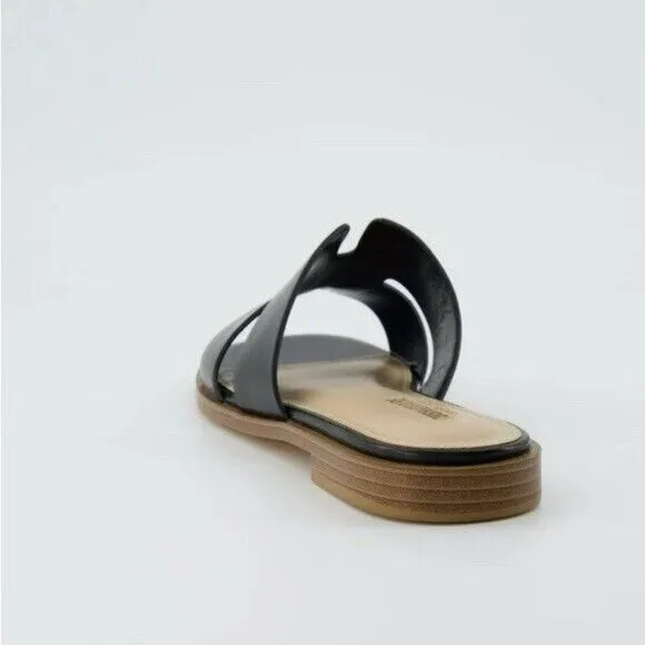 CUSHIONAIRE Voyage slide sandal Memory Foam Black Shoes Sz. 8M