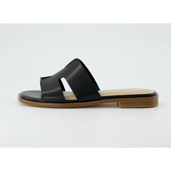 CUSHIONAIRE Voyage slide sandal Memory Foam Black Shoes Sz. 8M