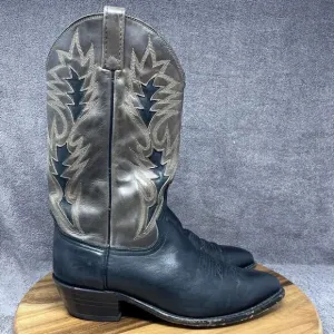 DAN POST Cowboy Western Boots 16809 Leather Black Brown Men's Sz 9 EW EXTRA WIDE