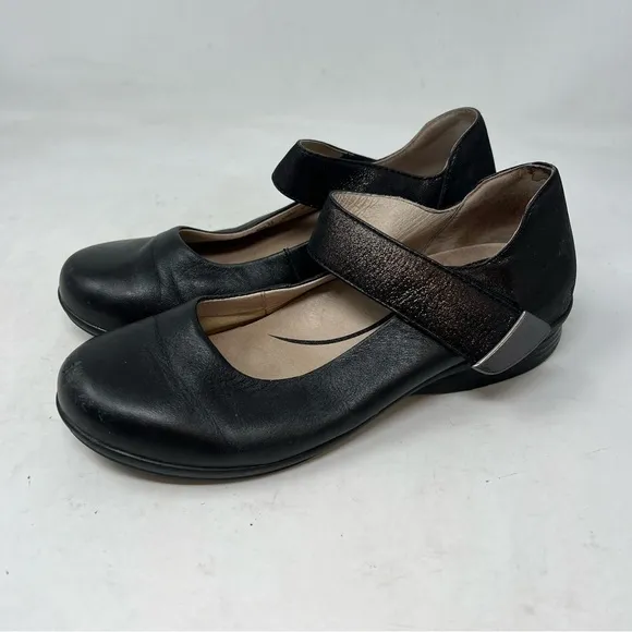 Dansko Audrey Black Mary Jane nappa leather shoes size 36 US 5.5-6