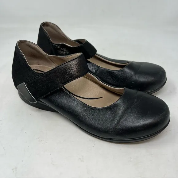 Dansko Audrey Black Mary Jane nappa leather shoes size 36 US 5.5-6