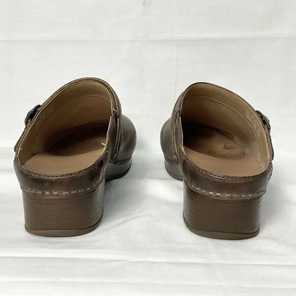 Dansko Berry Mushroom Brown Shoes Clog Mules Size: 40 Leather