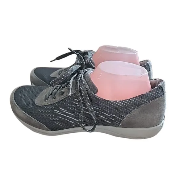 Dansko Hayes 4515201020 Gray Leather Low Top Sneakers Comfort Shoes Womans Sz 41
