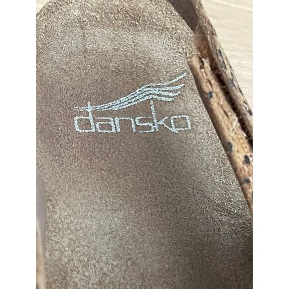 Dansko Reece Sandals Leopard Suede Leather