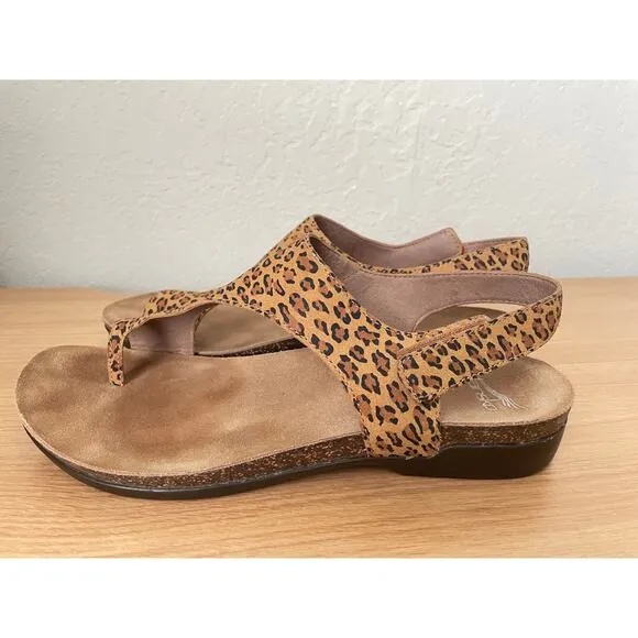 Dansko Reece Sandals Leopard Suede Leather