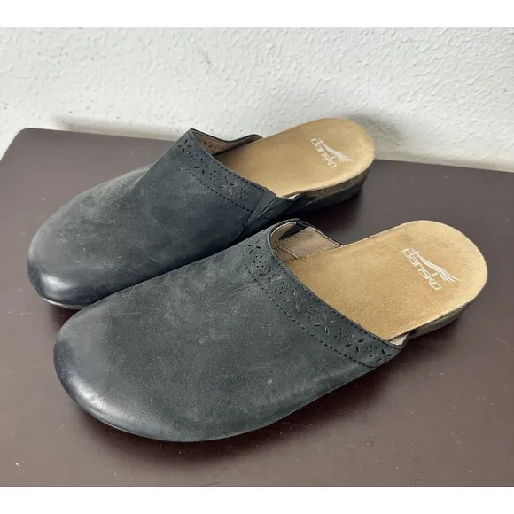 Dansko Robbie Slip On Mule Clogs Shoes Nubuck Leather Women 41/ US 11-11.5 Boho