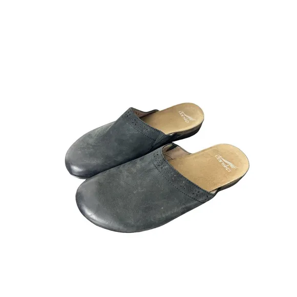 Dansko Robbie Slip On Mule Clogs Shoes Nubuck Leather Women 41/ US 11-11.5 Boho