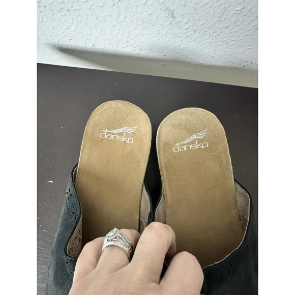 Dansko Robbie Slip On Mule Clogs Shoes Nubuck Leather Women 41/ US 11-11.5 Boho