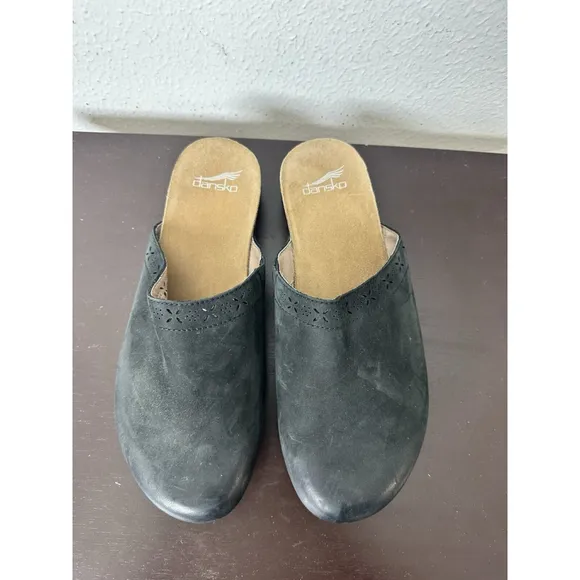 Dansko Robbie Slip On Mule Clogs Shoes Nubuck Leather Women 41/ US 11-11.5 Boho