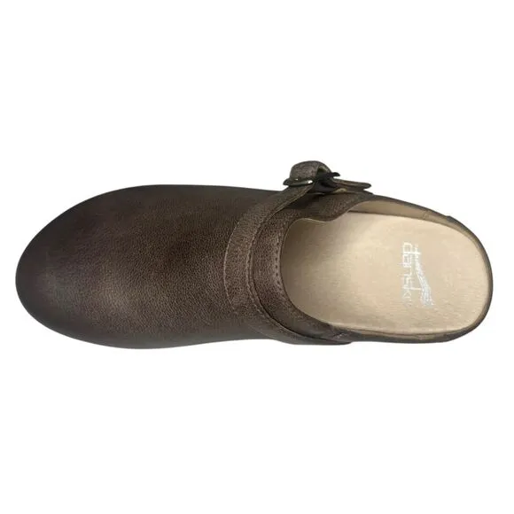 Dansko Women’s 7 Berry Clogs Brown Leather Slingback Mule Comfort Shoes