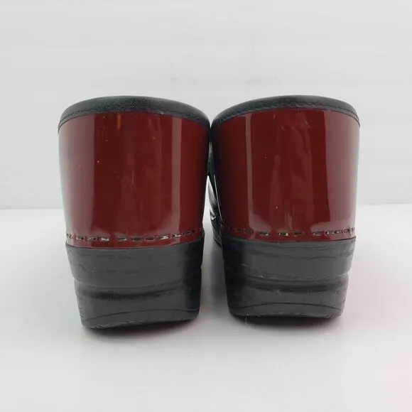 Dansko Womens Size EU 41 US 10.5-11 Red Shinny Slip On Comfort Work Clog Shoes