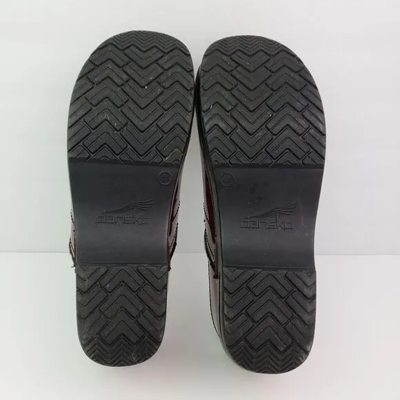 Dansko Womens Size EU 41 US 10.5-11 Red Shinny Slip On Comfort Work Clog Shoes