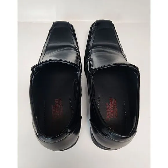 Dexter Comfort Men's Black Leather MEMORY FOAM Loafer Size 10.5