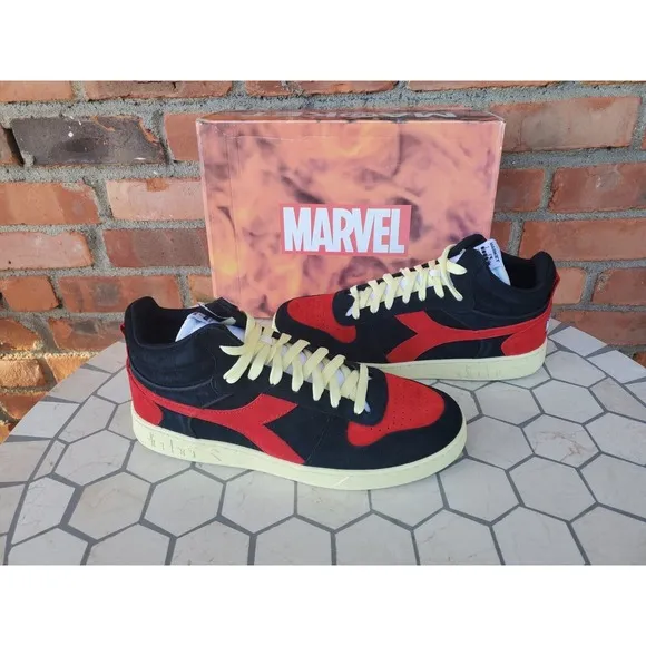 Diadora X Men 97 Magic Basket Low Phoenix Black Red Marvel New w/Box Size 10.5