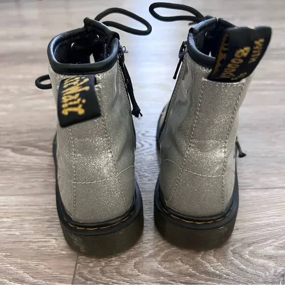 Doc Martens 1460 Junior Boot Sparkly Silver Glitter Shoes
