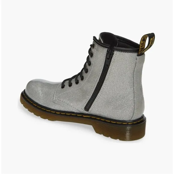 Doc Martens 1460 Junior Boot Sparkly Silver Glitter Shoes