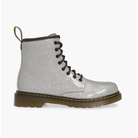 Doc Martens 1460 Junior Boot Sparkly Silver Glitter Shoes