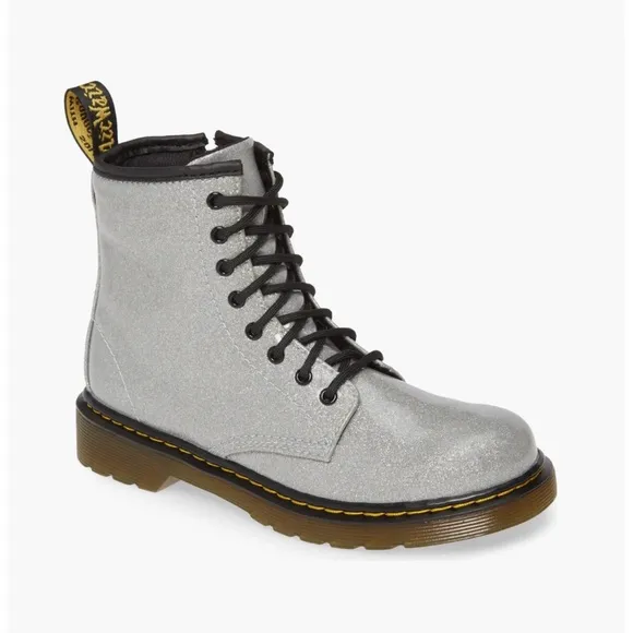 Doc Martens 1460 Junior Boot Sparkly Silver Glitter Shoes