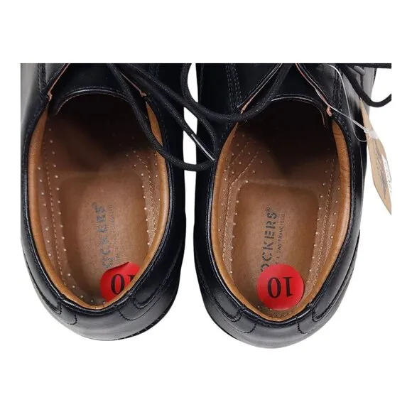 Dockers Comfort Flex Oxford Dress Shoes Cap Toe Mens Size 10W Black Grippy Sole