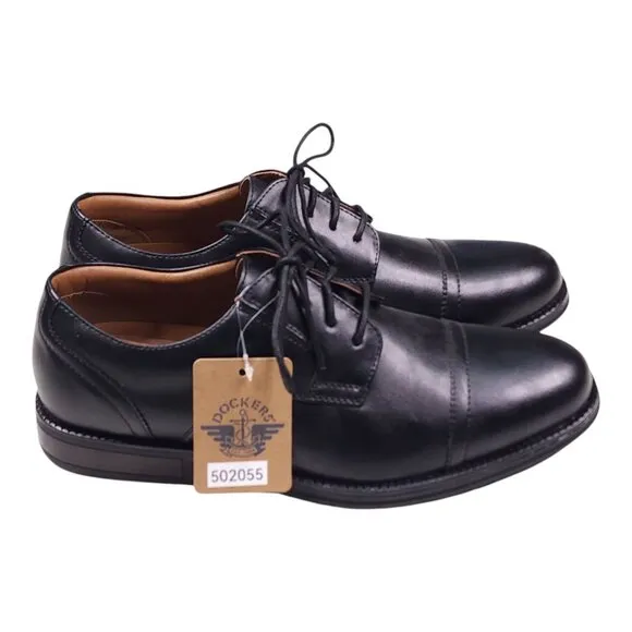 Dockers Comfort Flex Oxford Dress Shoes Cap Toe Mens Size 10W Black Grippy Sole