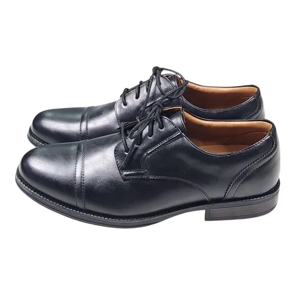 Dockers Comfort Flex Oxford Dress Shoes Cap Toe Mens Size 10W Black Grippy Sole