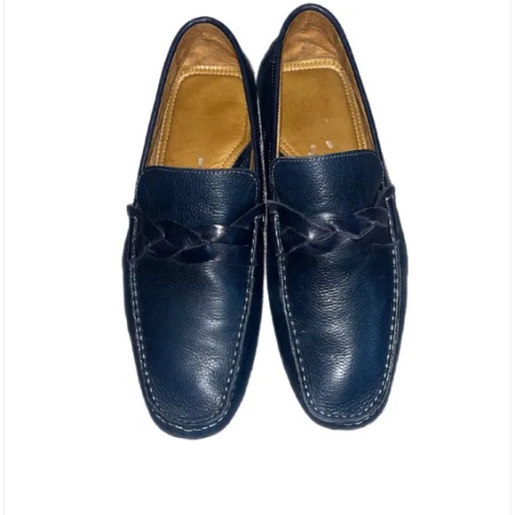 Donald J. Pliner Blue Leather Deacon Loafers Slip-Ons- size 8M