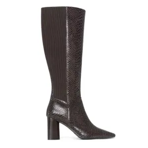 DONALD J PLINER Houda Snakeskin Embossed Knee High Leather Boots