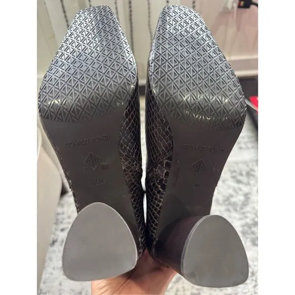 DONALD J PLINER Houda Snakeskin Embossed Knee High Leather Boots