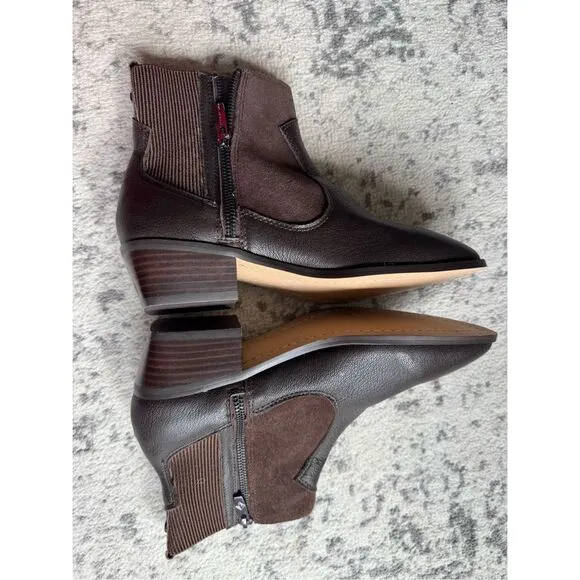 DONALD PLINER Gazzi NWOB Brown Leather  Suede Ankle Bootie