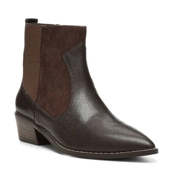 DONALD PLINER Gazzi NWOB Brown Leather  Suede Ankle Bootie