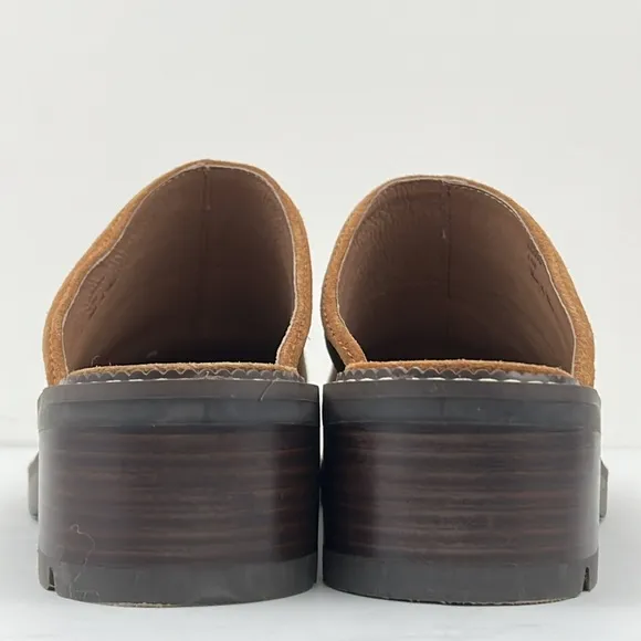 Donald Pliner Womens Sahara Studded Mules Leather Chestnut Shoes Size 8.5