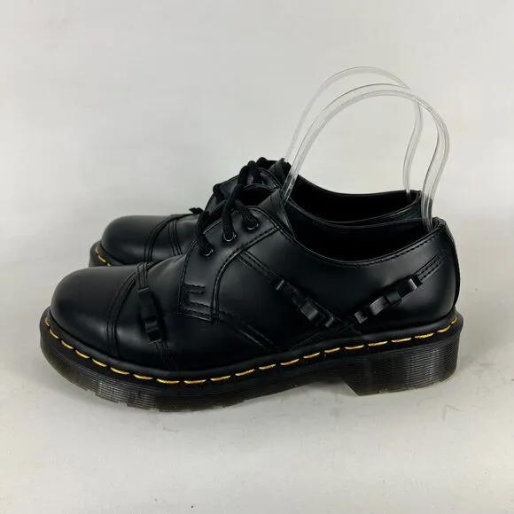 Dr. Martens 1461 Bow Oxford Women's 6 Black Smooth Leather Lace Up Comfort Shoes