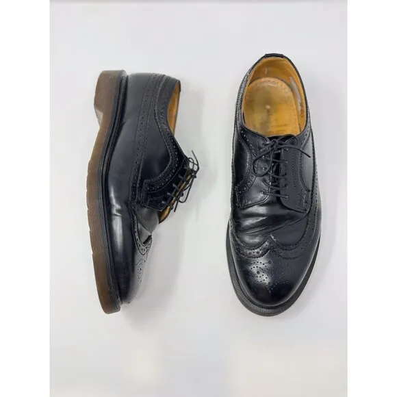 Dr. Martens 3989 Mens Shoes Black Leather Oxford Brogues Wingtip England US 9