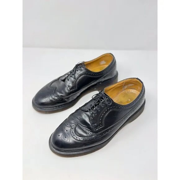 Dr. Martens 3989 Mens Shoes Black Leather Oxford Brogues Wingtip England US 9