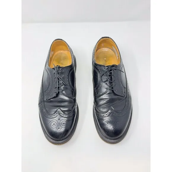 Dr. Martens 3989 Mens Shoes Black Leather Oxford Brogues Wingtip England US 9