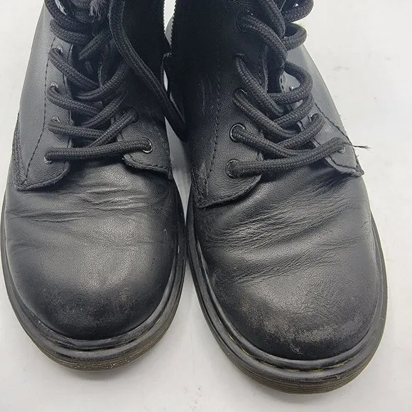 Dr. Martens Kids Size US 2 Black Leather 1460 J Youth Side Zip Ankle Boots