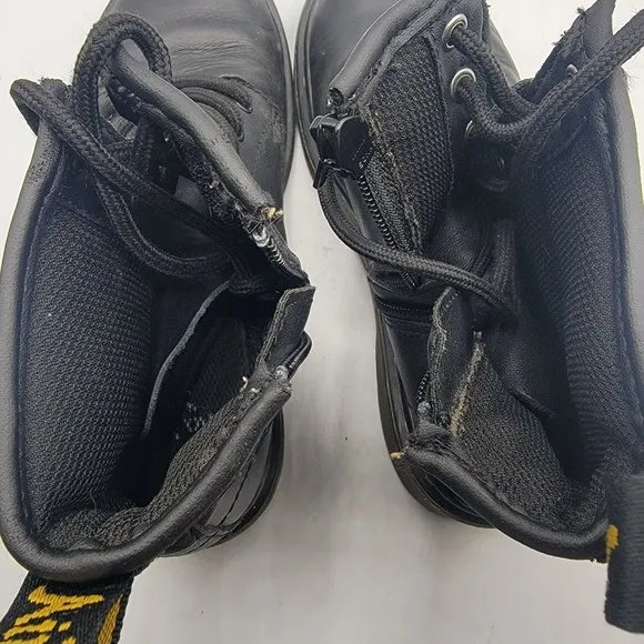 Dr. Martens Kids Size US 2 Black Leather 1460 J Youth Side Zip Ankle Boots