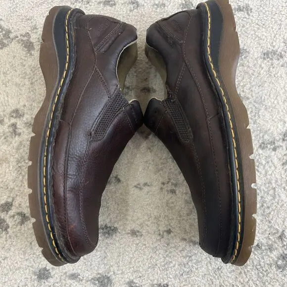 Dr Martens Utah Mens Size 11 Shoes Brown Pebbled Leather Slip On Comfort Loafers