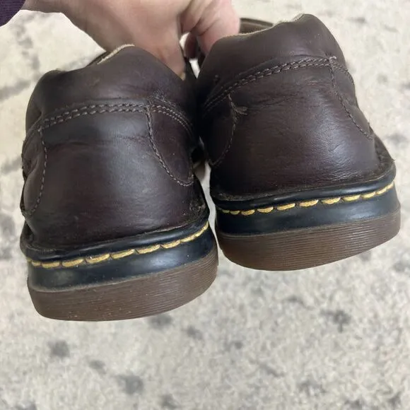 Dr Martens Utah Mens Size 11 Shoes Brown Pebbled Leather Slip On Comfort Loafers