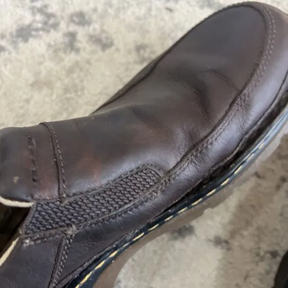 Dr Martens Utah Mens Size 11 Shoes Brown Pebbled Leather Slip On Comfort Loafers