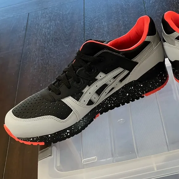 DS 2016 ASICS GEL LYTE III 3 BLACK/MANGO/CEMENT/3M MENS SHOES SIZE 8.5 RARE