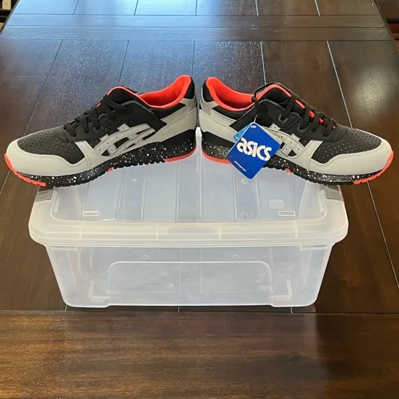 DS 2016 ASICS GEL LYTE III 3 BLACK/MANGO/CEMENT/3M MENS SHOES SIZE 8.5 RARE
