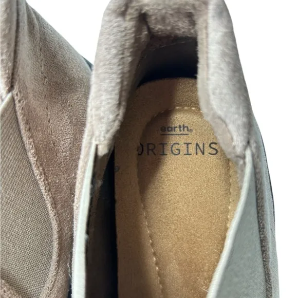 Earth Origins Dayana Casual Taupe Ankle Boots Size 8.5 Cushion Comfort NEW